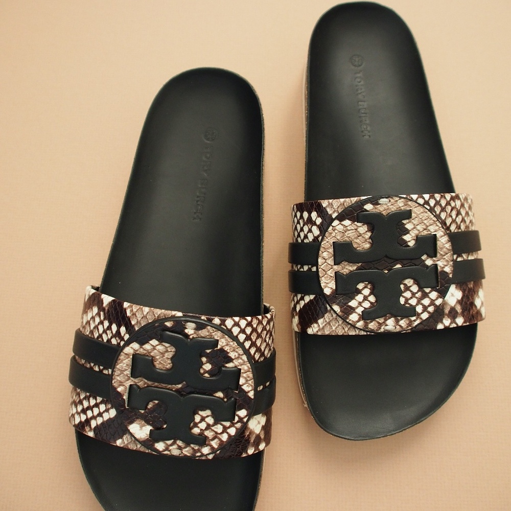 Tory Burch Leigh Snake Printed Slide S 9 9.5 - Picture 2 of 8